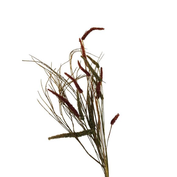 Glitter Artificial Floral Grass Spray Red & Gold Decorative Branch Stems Christm - Picture 4 of 11